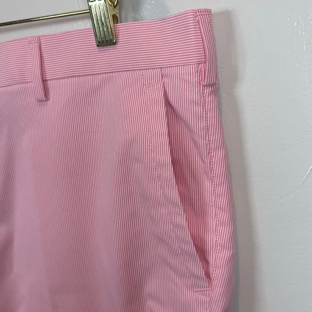 Peter Millar Crown Sport Shorts Pink White Stripe Size 40 Golf Outdoor Sports